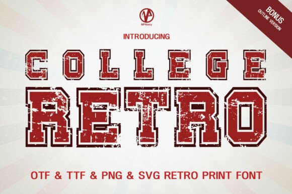 College Retro Font: Classic Varsity Style for Designs