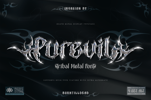 Purevil: A Tribal Metal Font for Bold Designs