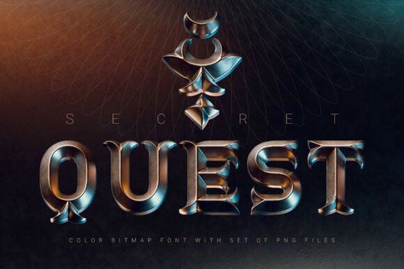 Secret Quest: Unleashing Bold 3D Bronze Typography