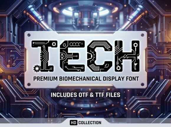 Tech: The Biomechanical Display Font for Sci-Fi Design